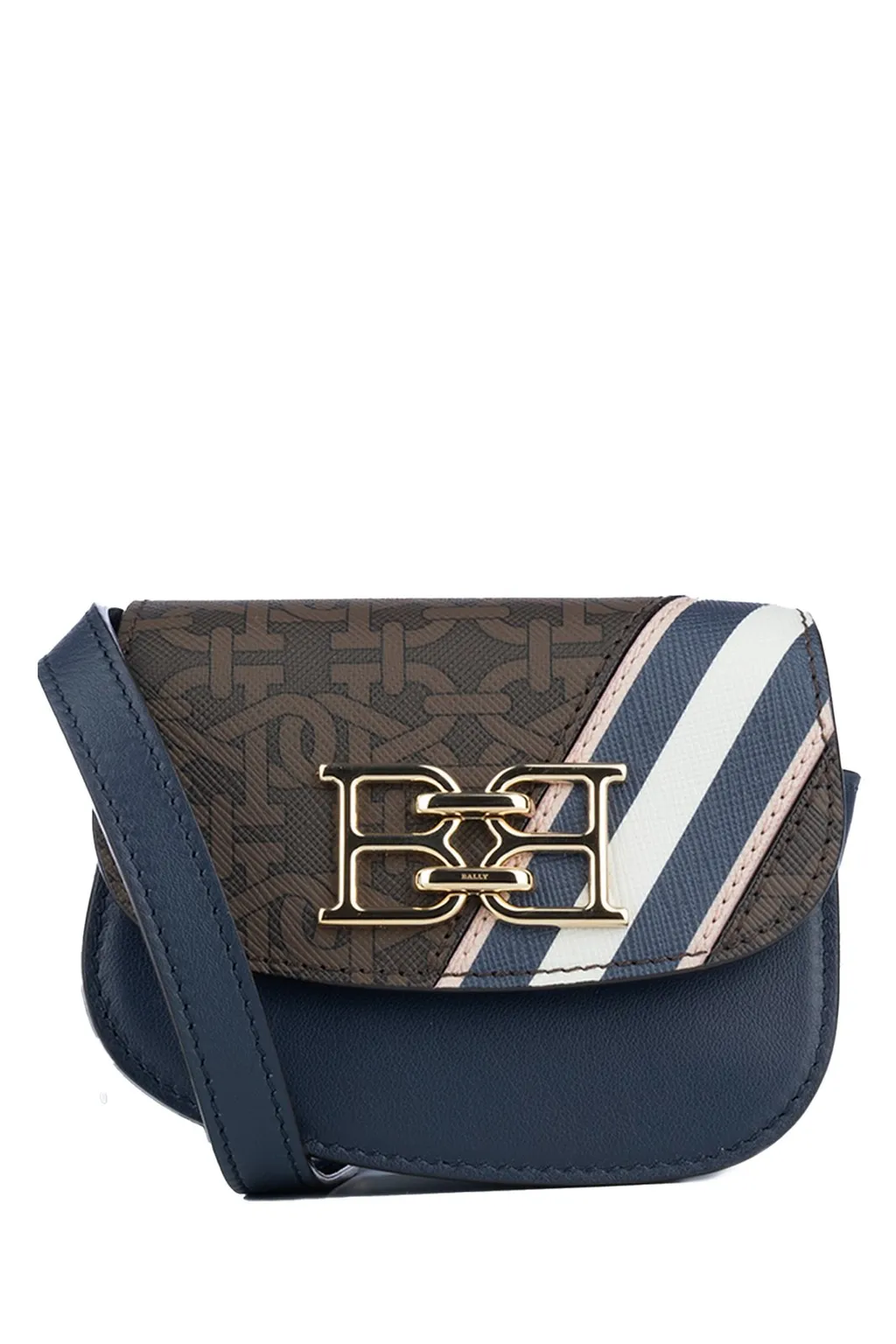 Logo-Plaque Foldover Top Shoulder Bag
