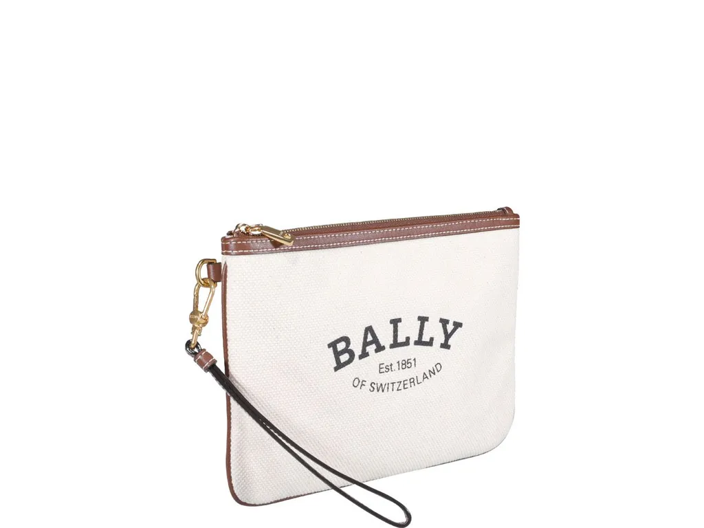 Certhe Logo Printed Zipped Clutch Bag