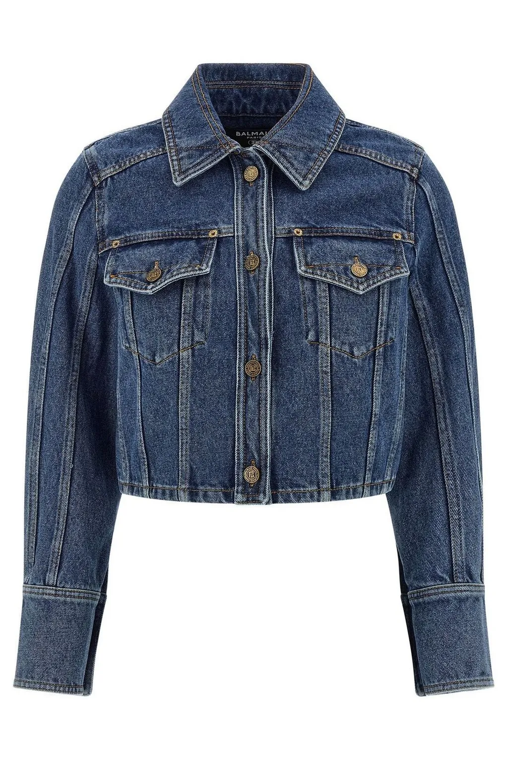 Cropped Faded Denim Jacket