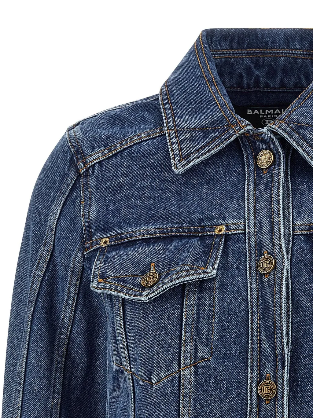 Cropped Faded Denim Jacket