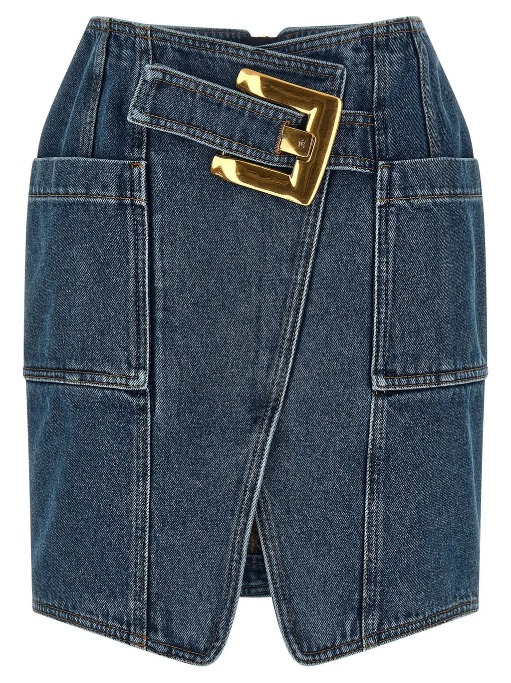 Belted Short Denim Skirt