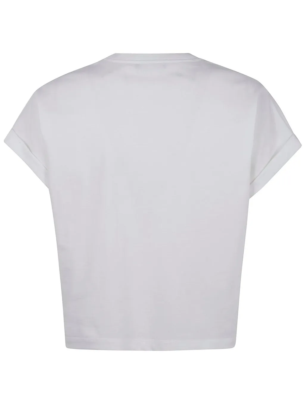 Logo Embroidered Cropped T-Shirt