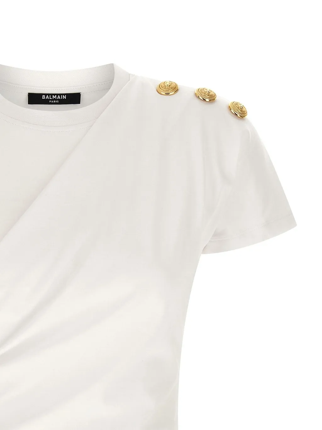 Buttons Draped T-Shirt