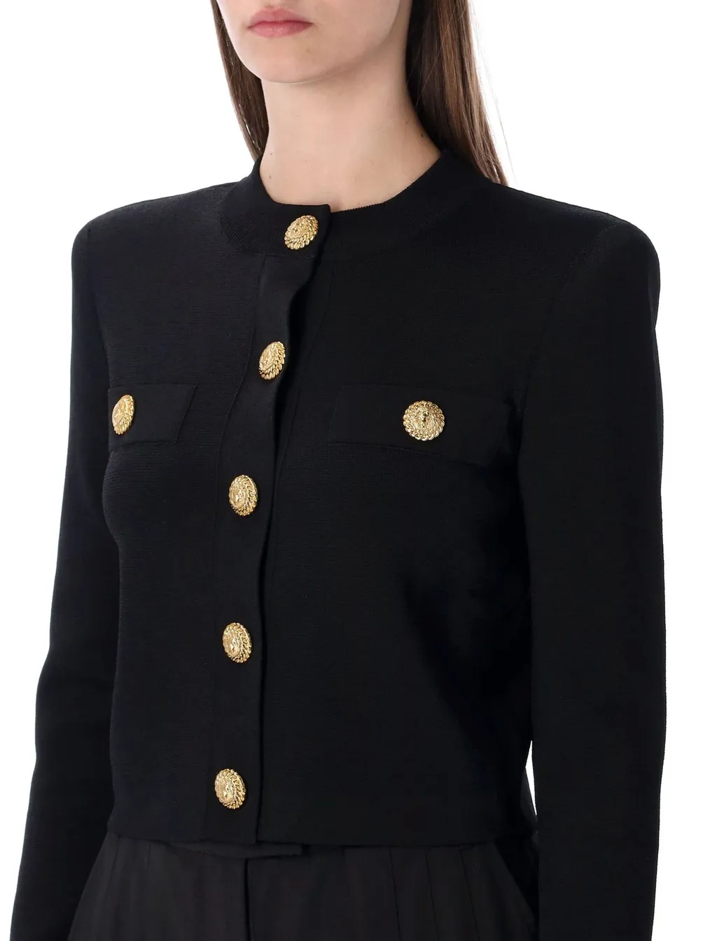 Button-Embellished Cardigan