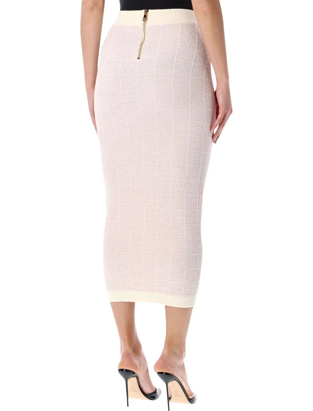 Buttoned Tweed Skirt