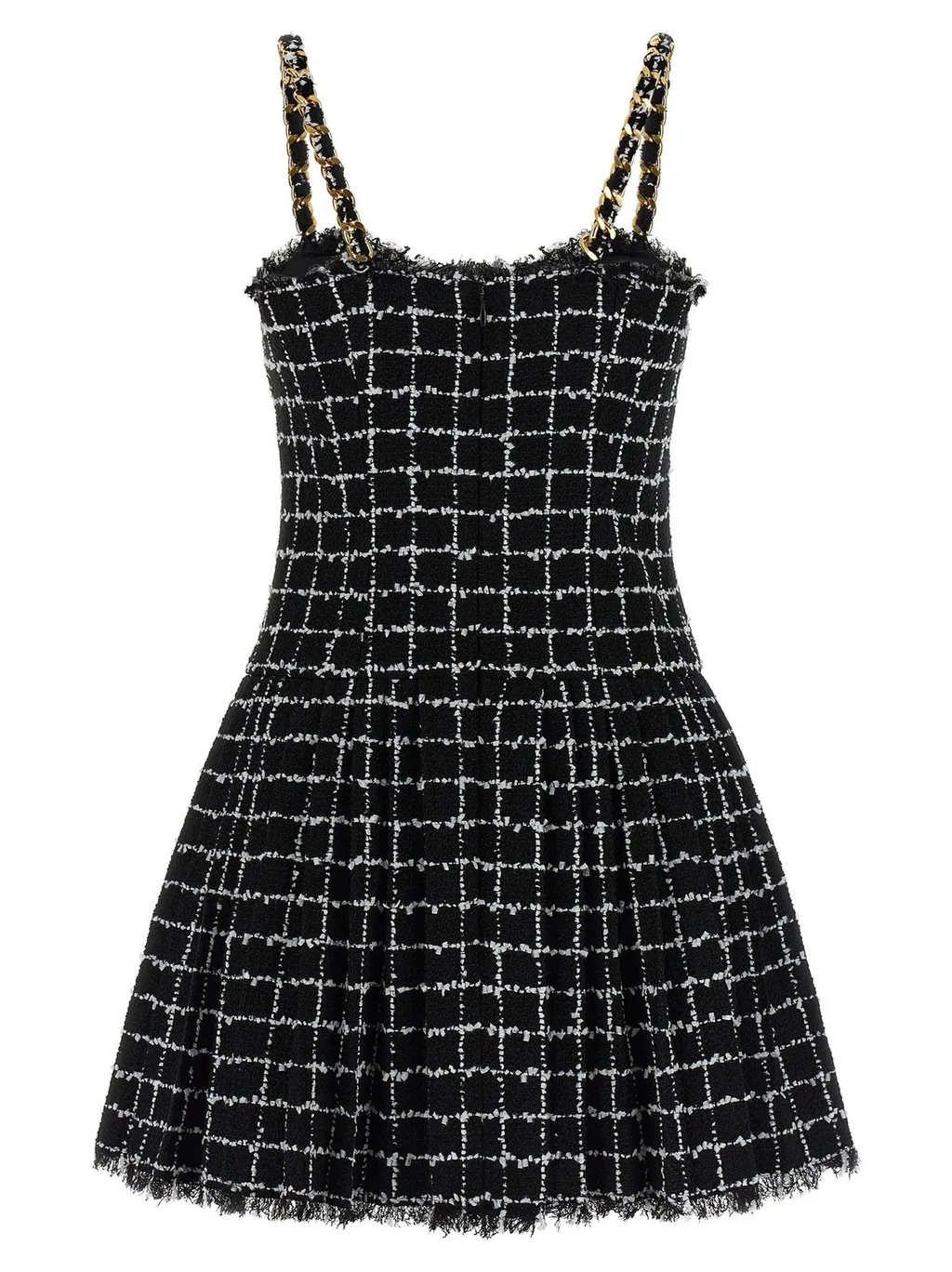 Chain Straps Tweed Dress