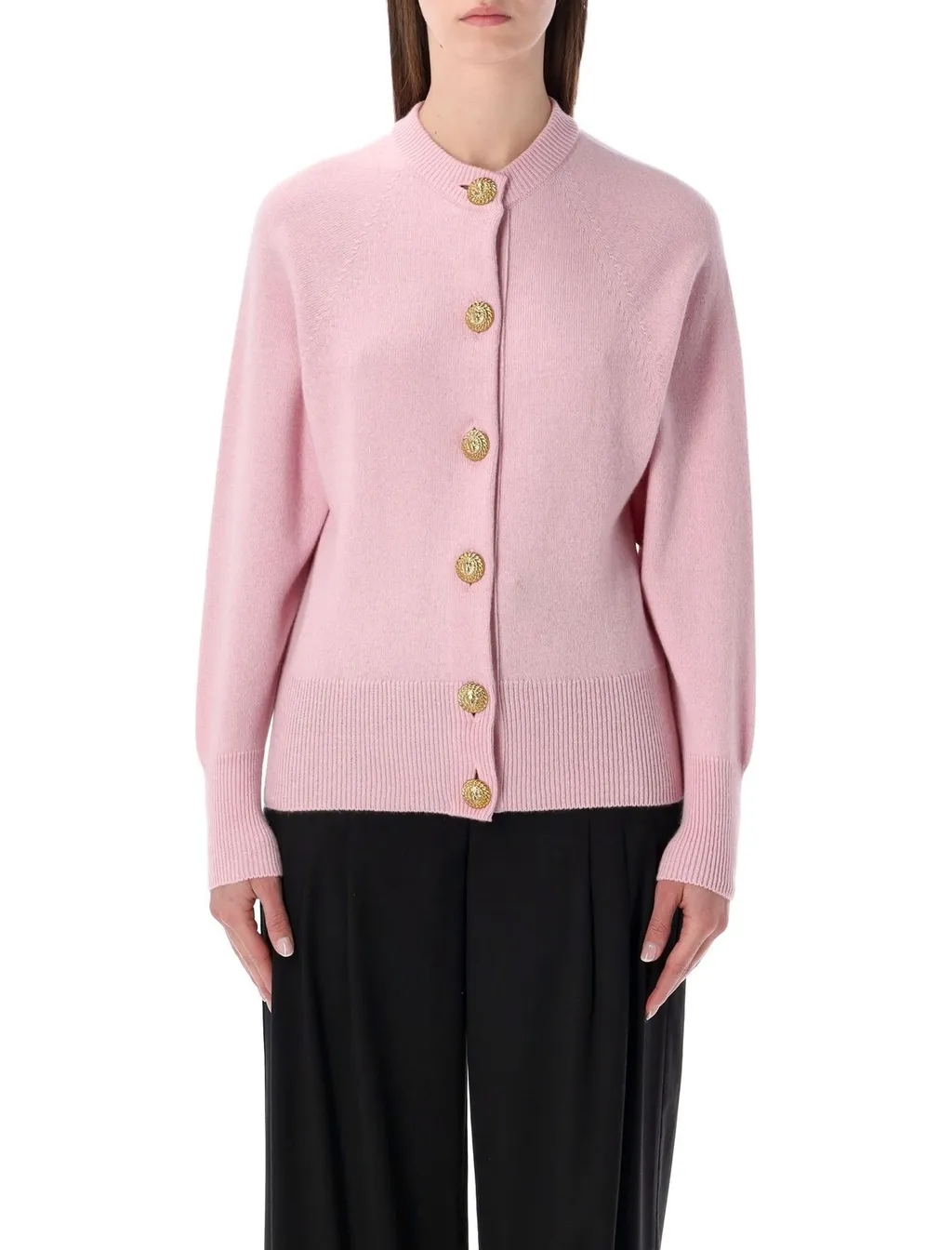 Buttoned Crewneck Cardigan