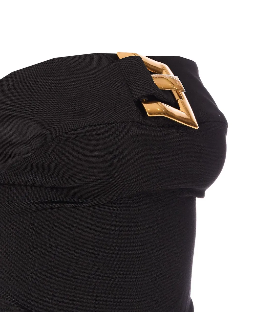 Buckle Detailed Off-The-Shoulder Dress
