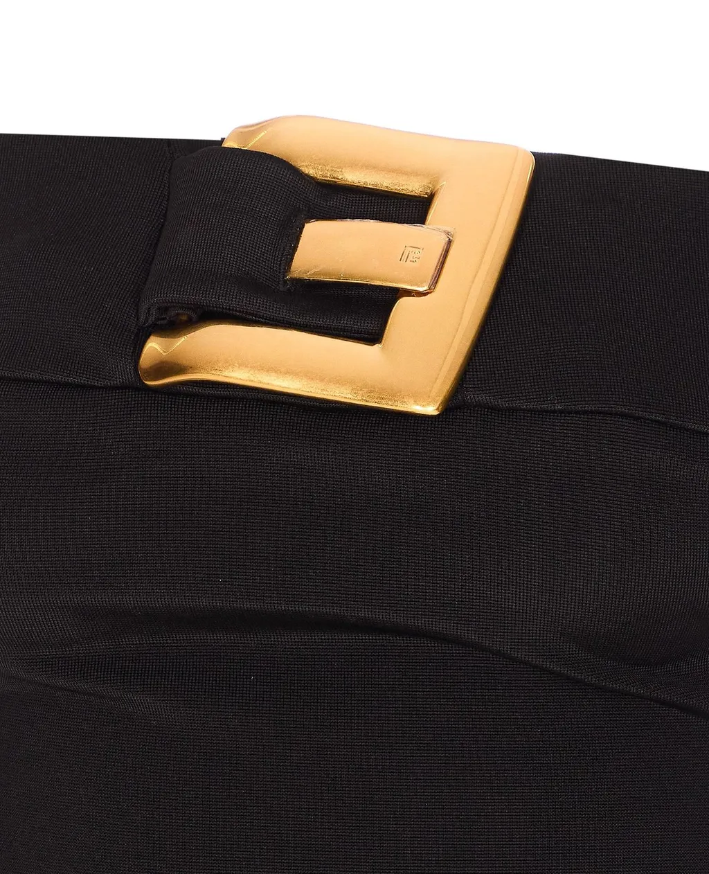 Buckle Detailed Crepe Bustier Bodysuit