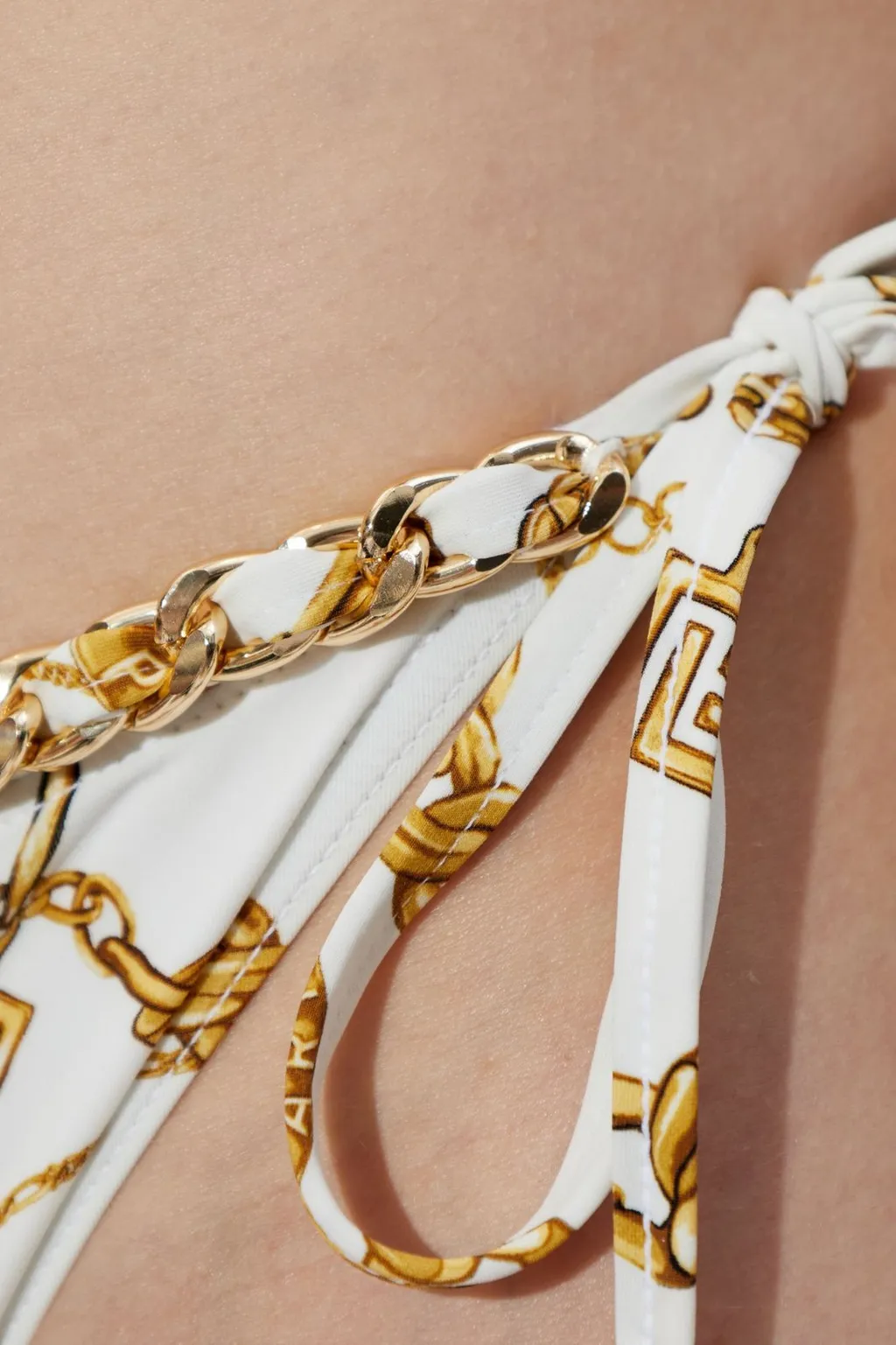 Two Piece Chain-Print Triangle Bikini Set