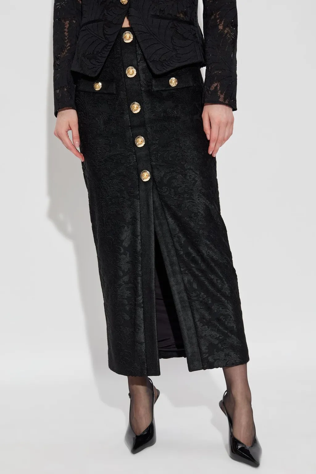 Baroque Pattern Midi Skirt