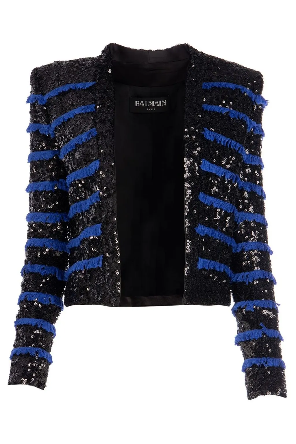 Fringed Sequinned Cropped Jacket