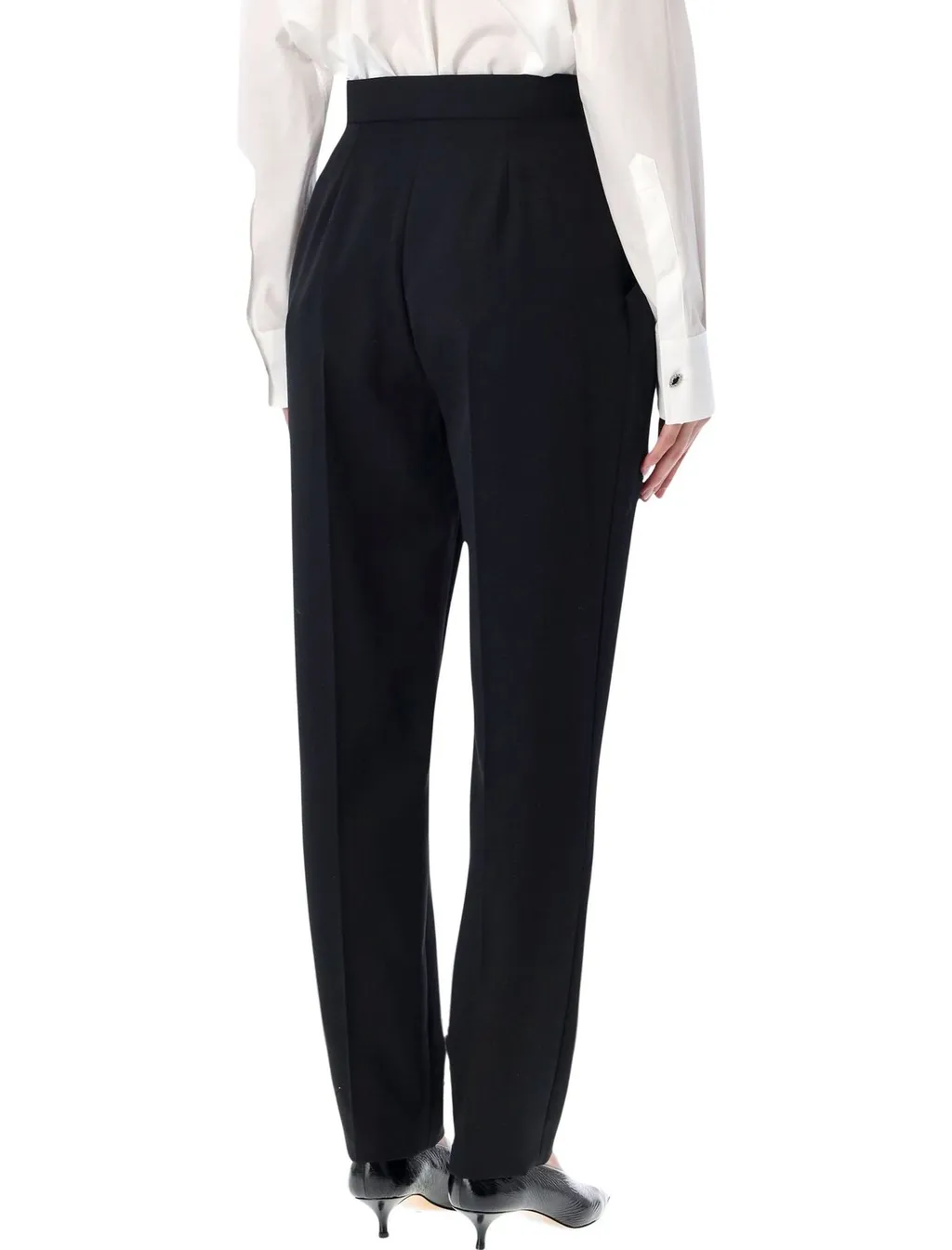 High Waisted Grain De Poudre Trousers
