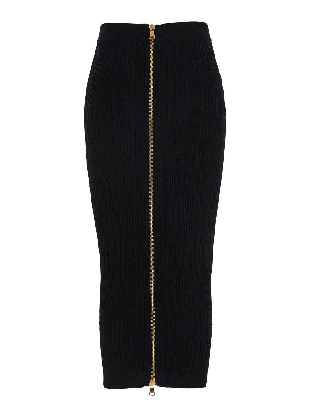 Cable-Knit Midi Skirt