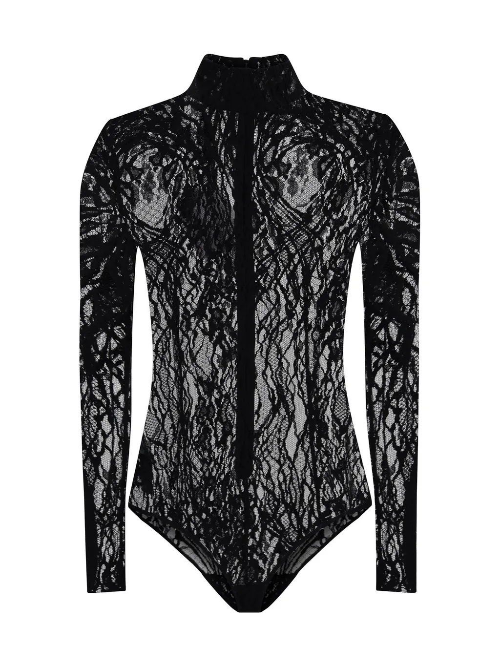 Long-Sleeved Lace Bodysuit