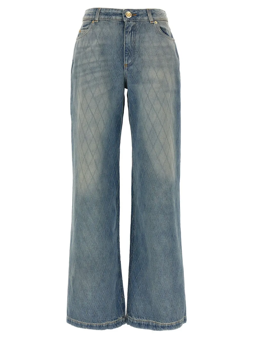 Diamond Denim Straight-Leg Jeans
