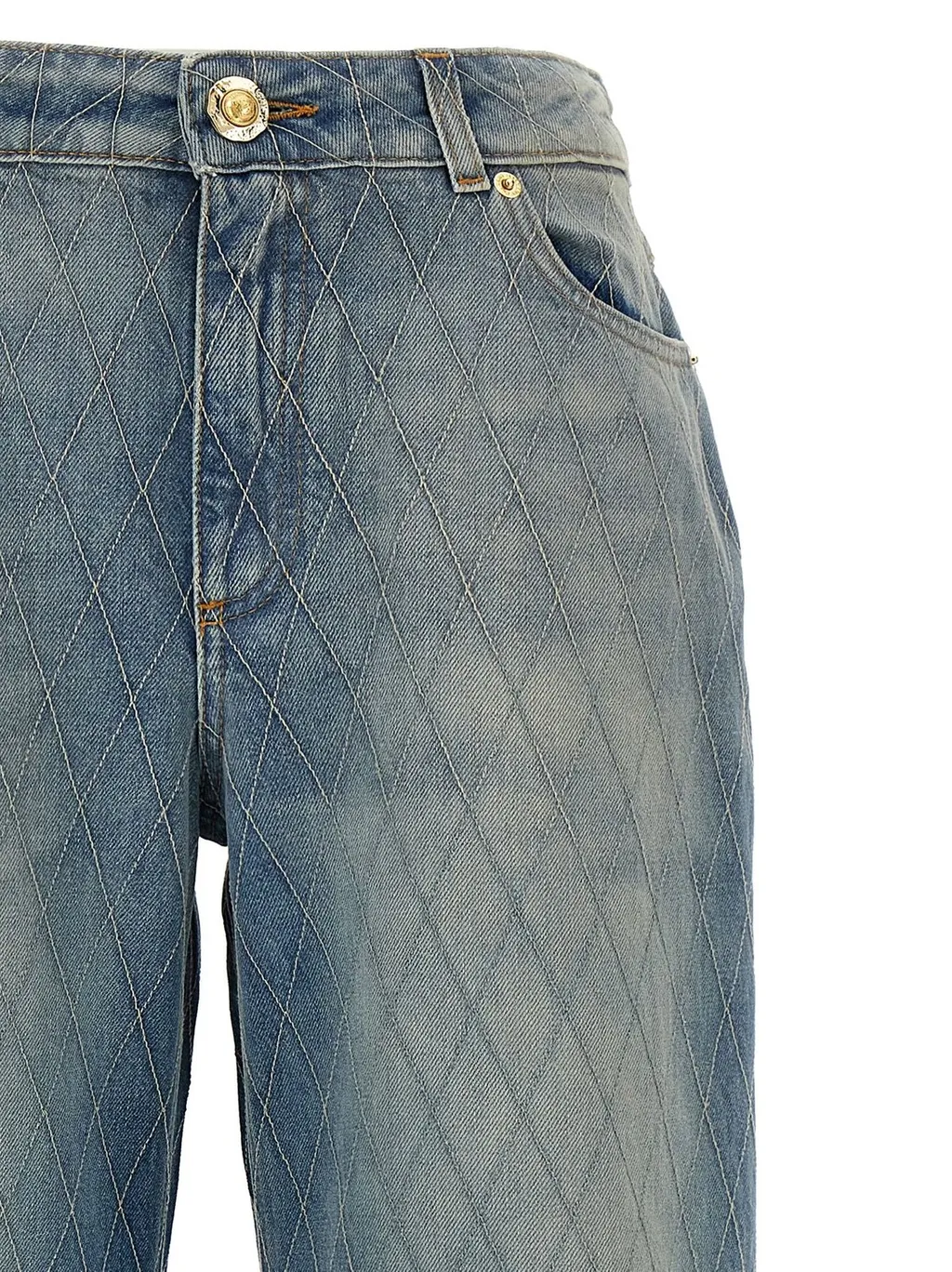 Diamond Denim Straight-Leg Jeans