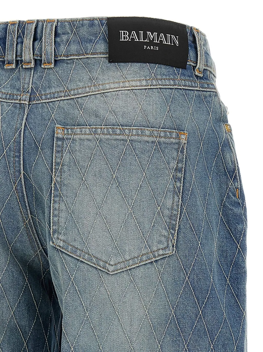 Diamond Denim Straight-Leg Jeans