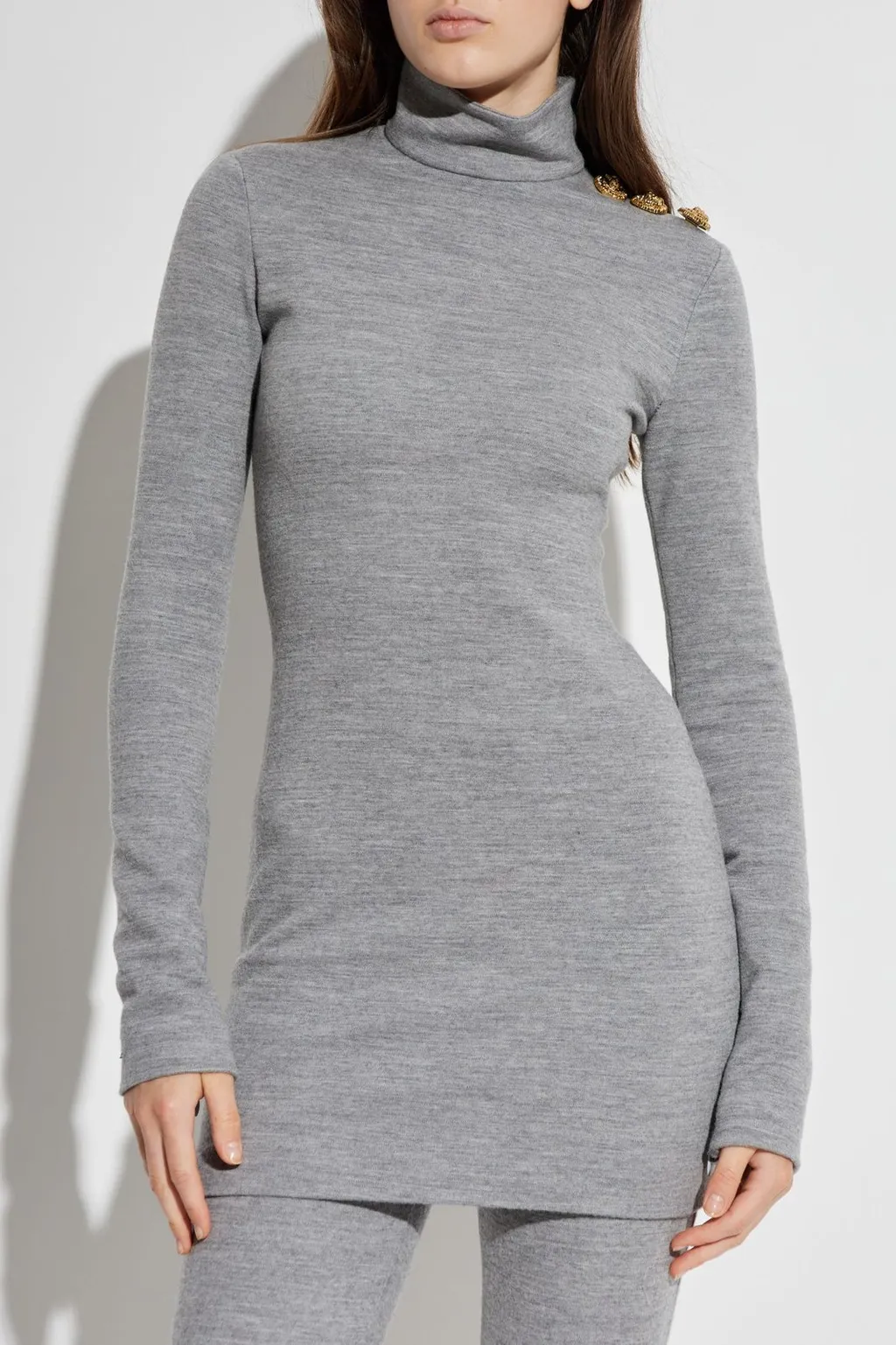 Turtleneck Long-Sleeve Dress