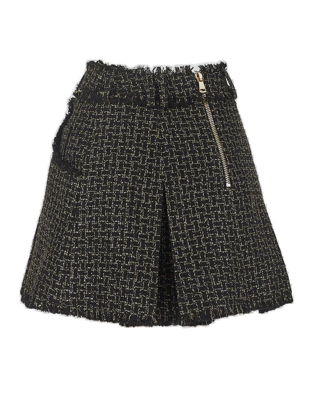 Lurex Tweed Pleated Skirt
