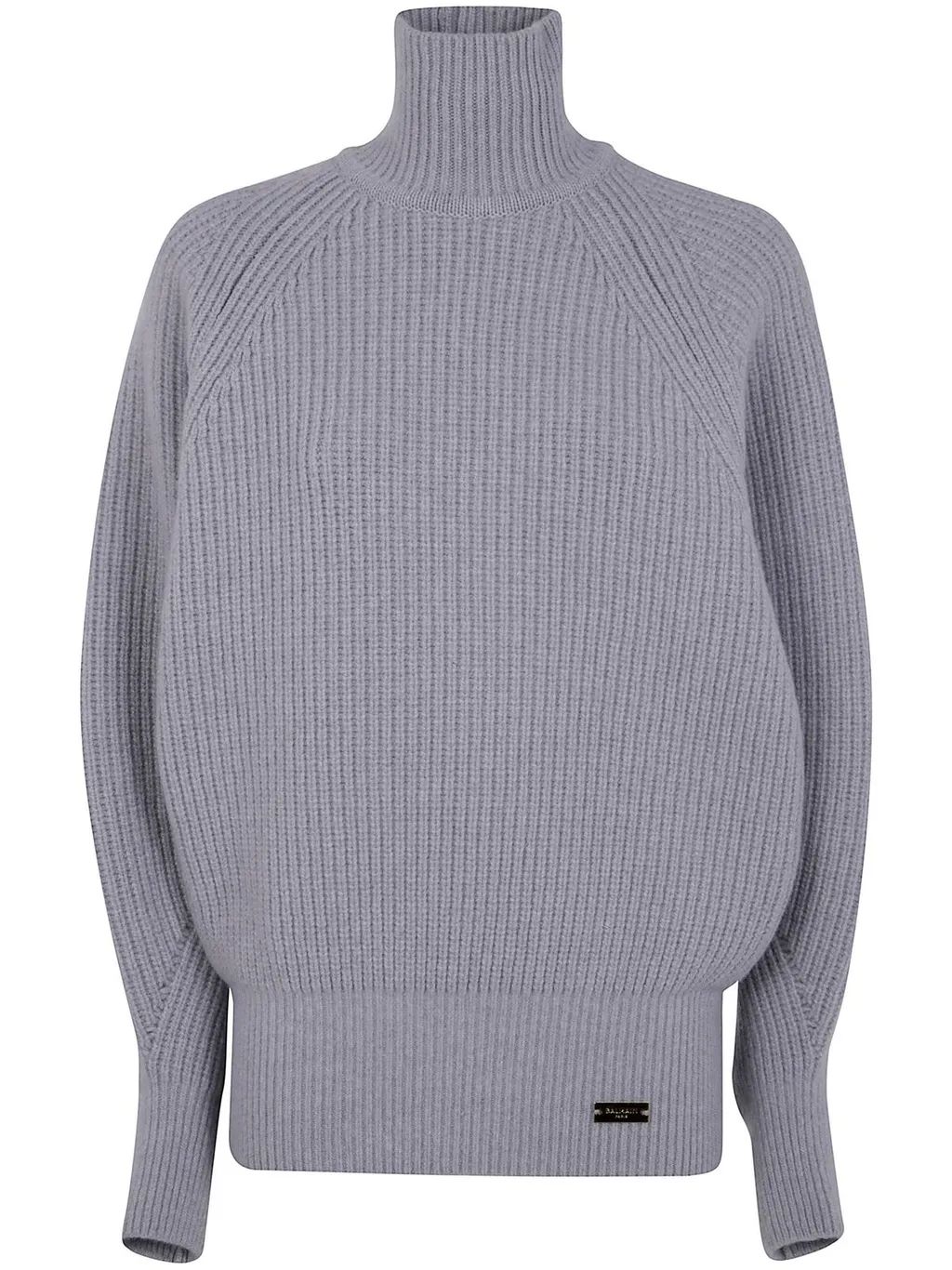 High-Neck Ribbed Knit Jumper