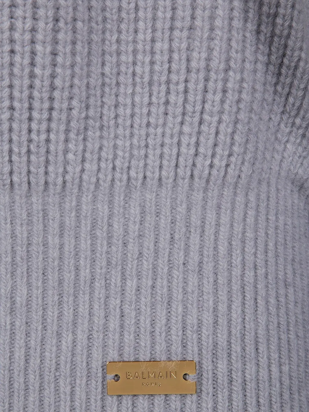 High-Neck Ribbed Knit Jumper