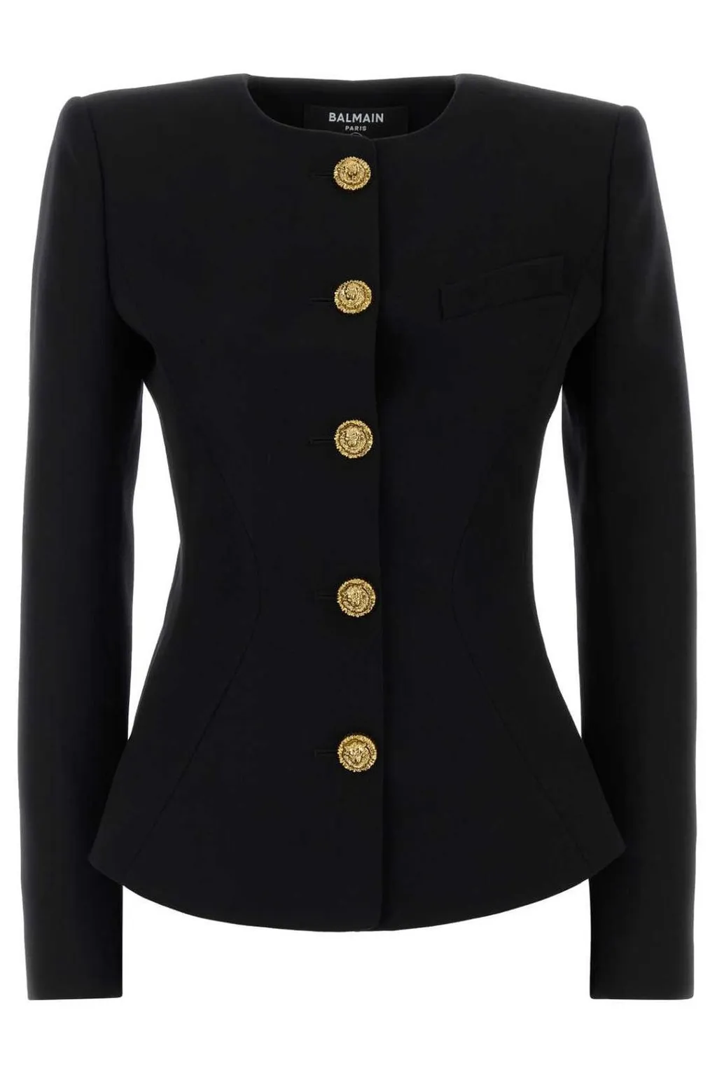 Peplum Hem Single Breasted Jacket