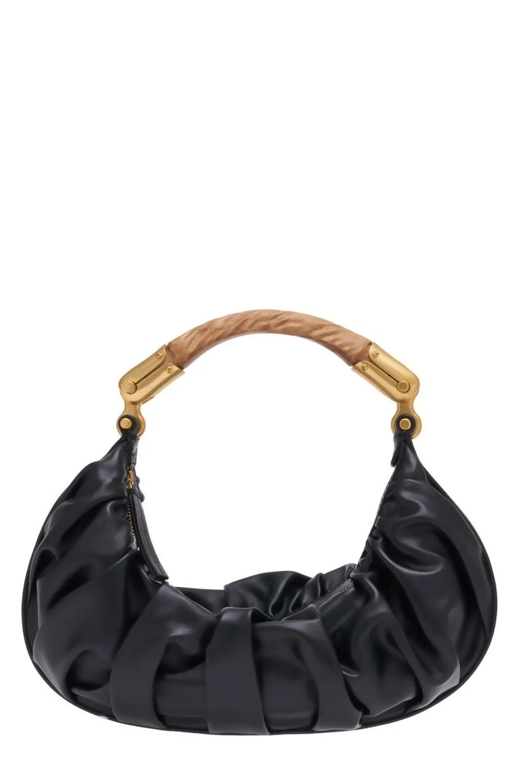 Medium Ebene Ruched Shoulder Bag