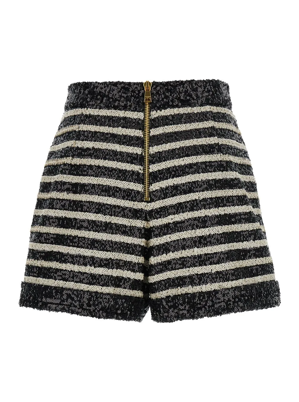 Horizontal Striped Embellished Shorts
