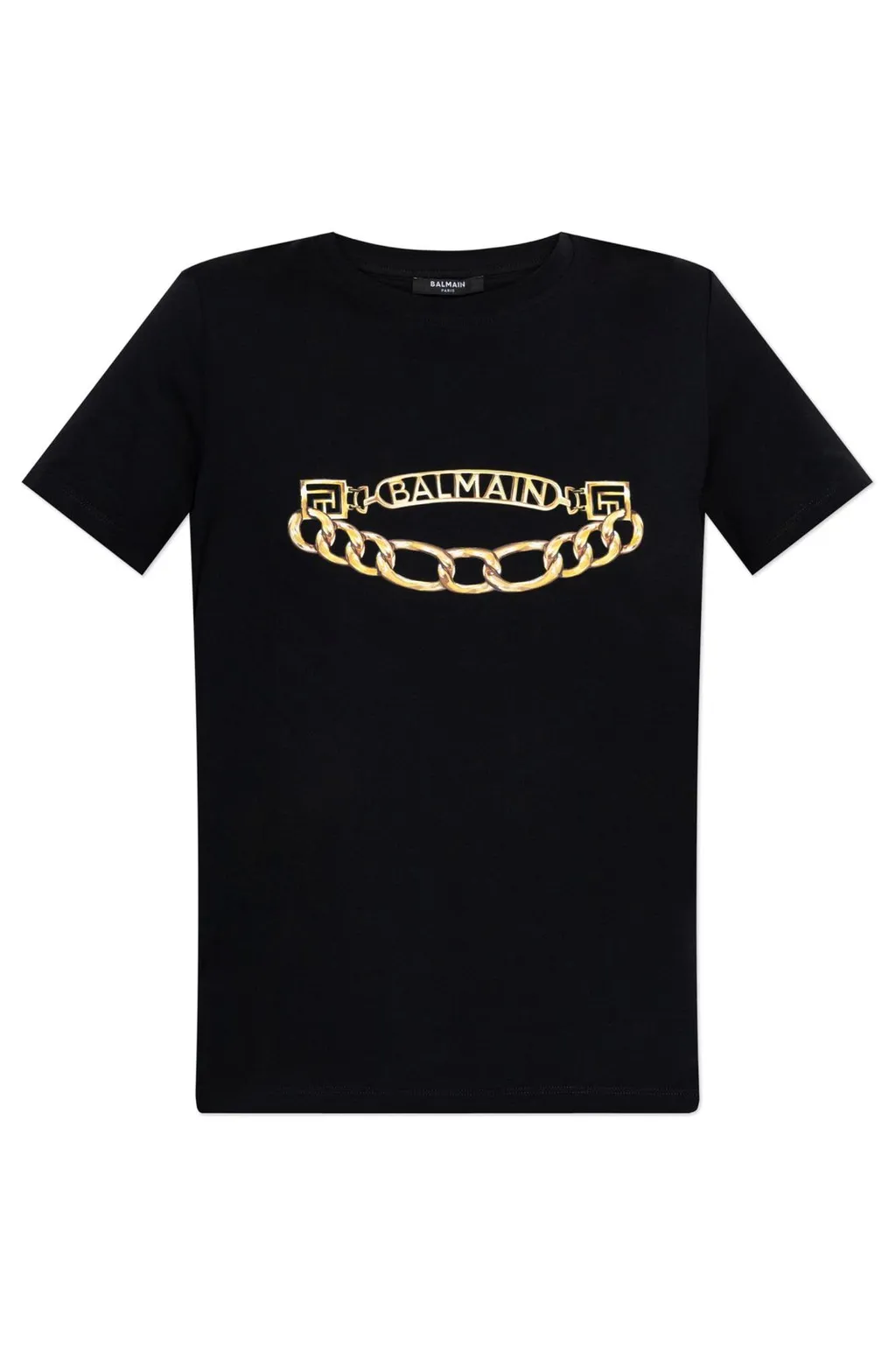 Short-Sleeved Balmain Chain Print T-Shirt