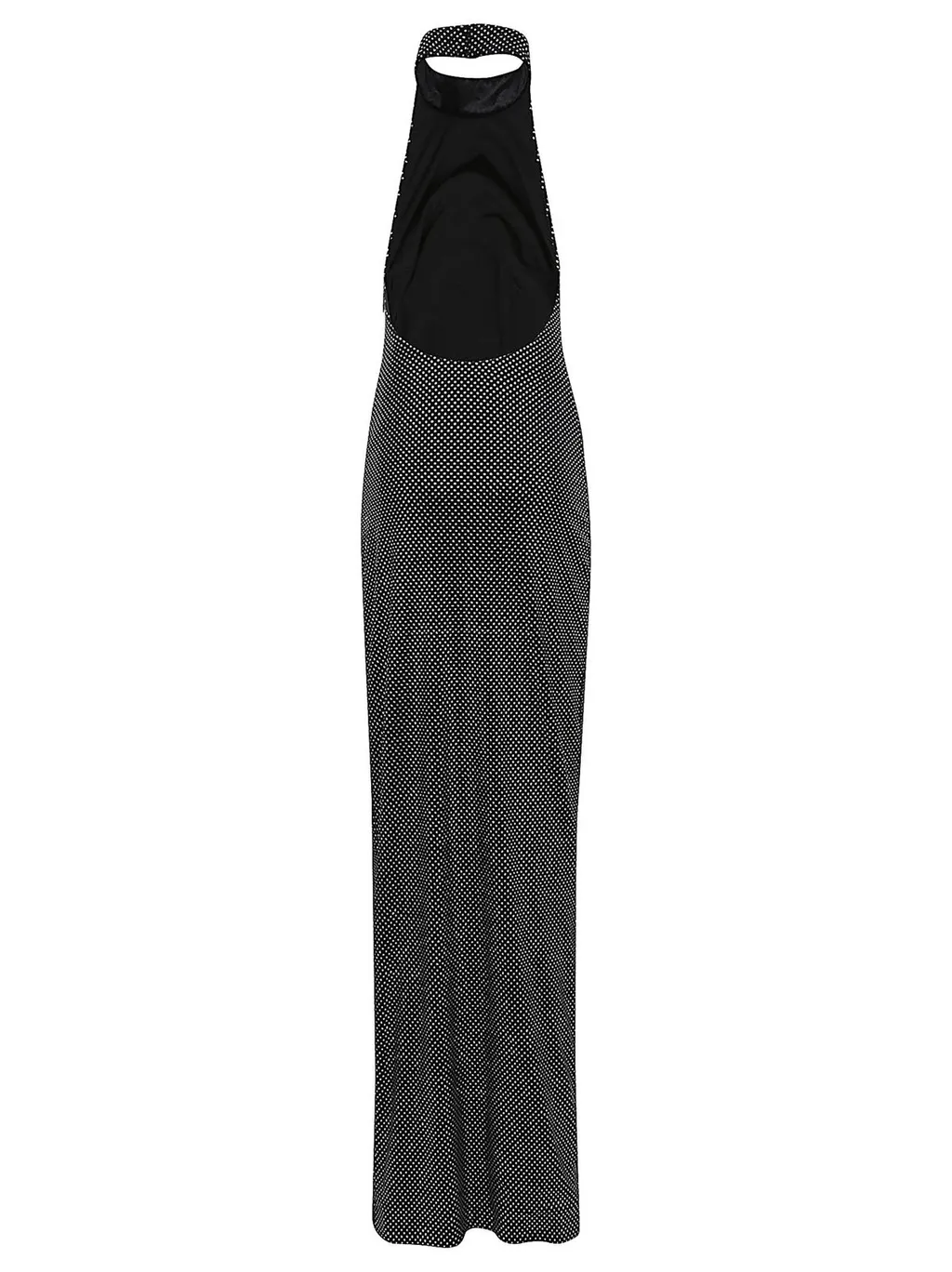 Embellished Long Velvet Halterneck Dress