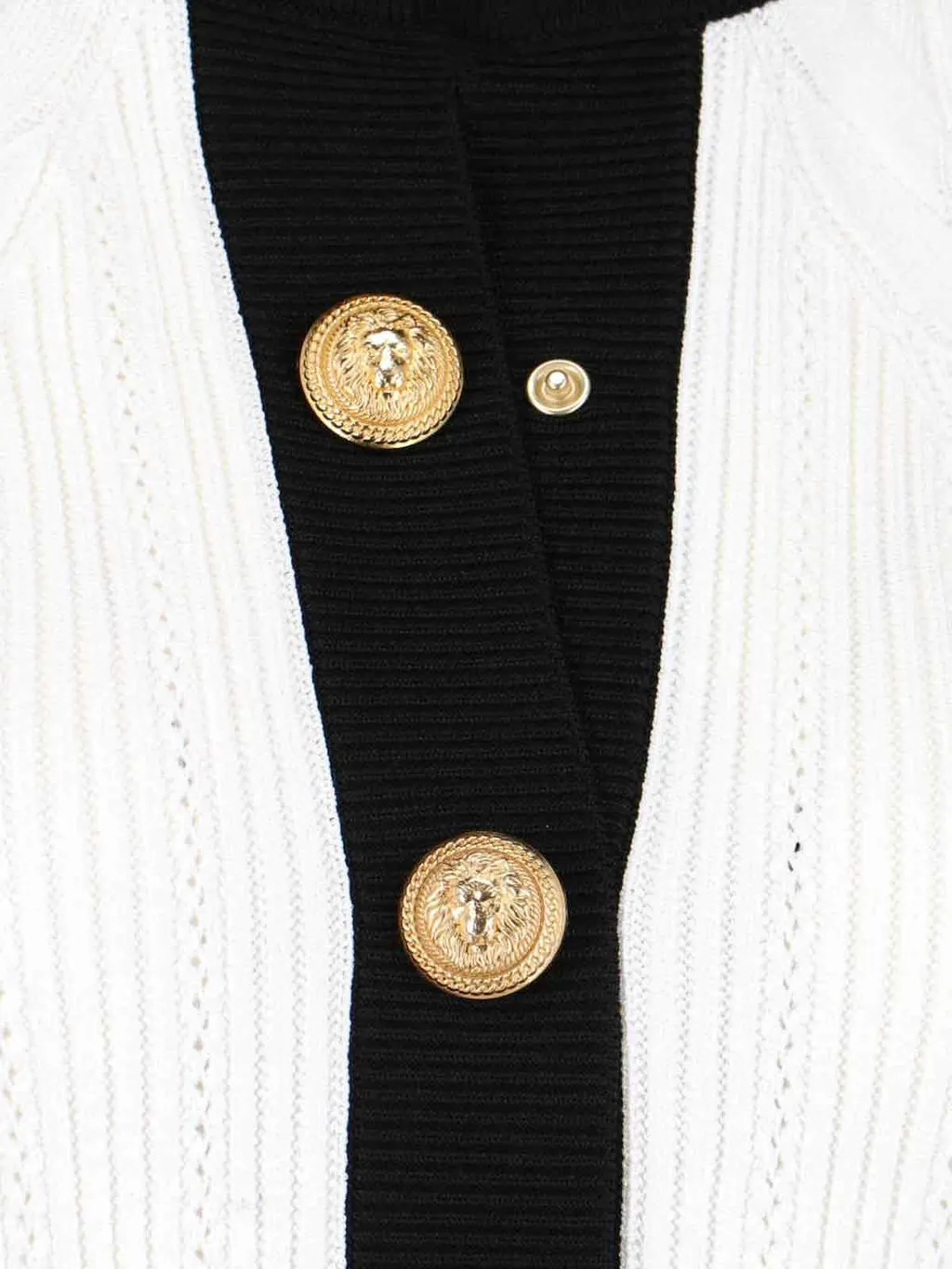 Two-Toned Buttoned Cardigan