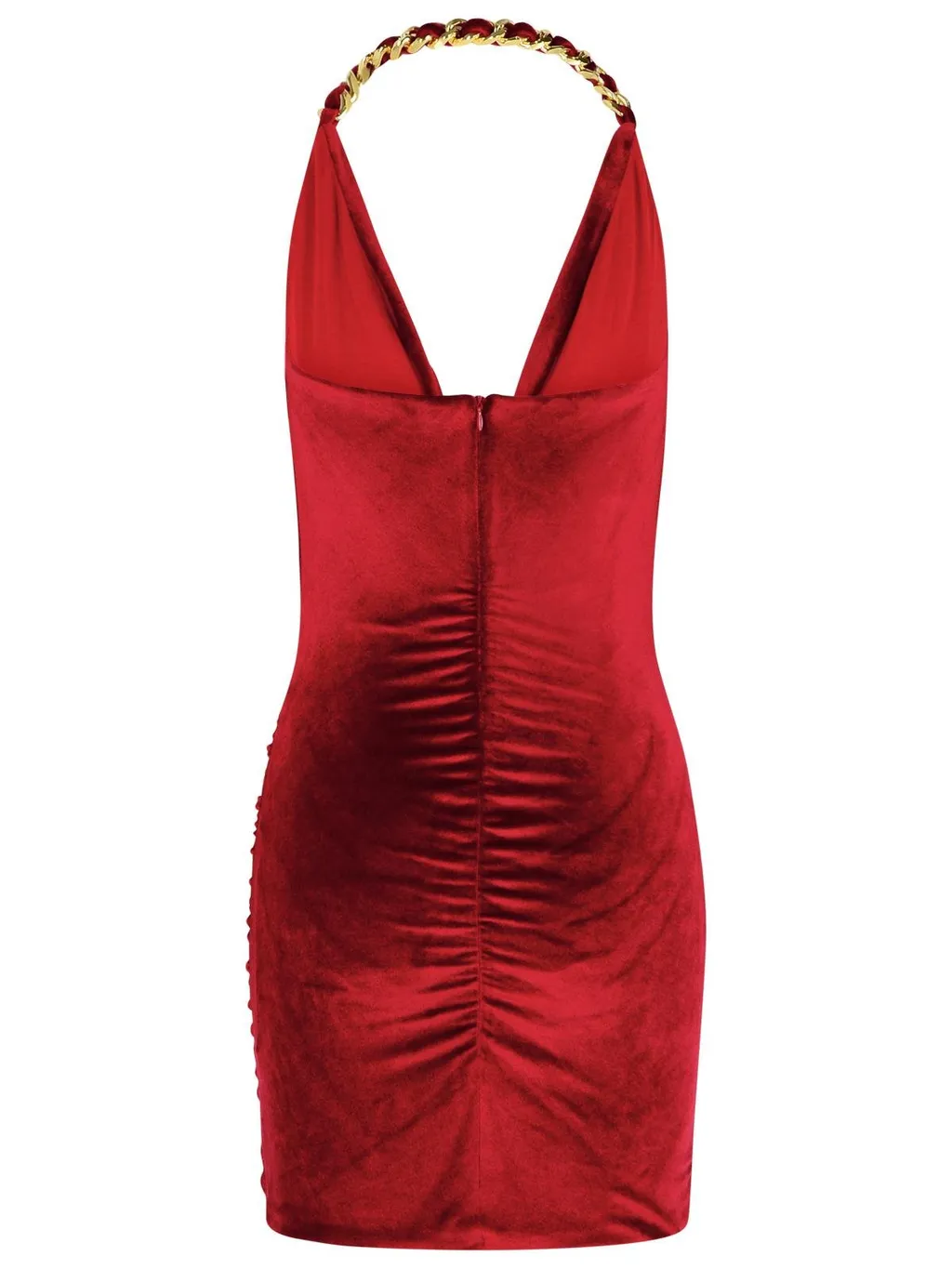 Halterneck Chain Detailed Mini Dress