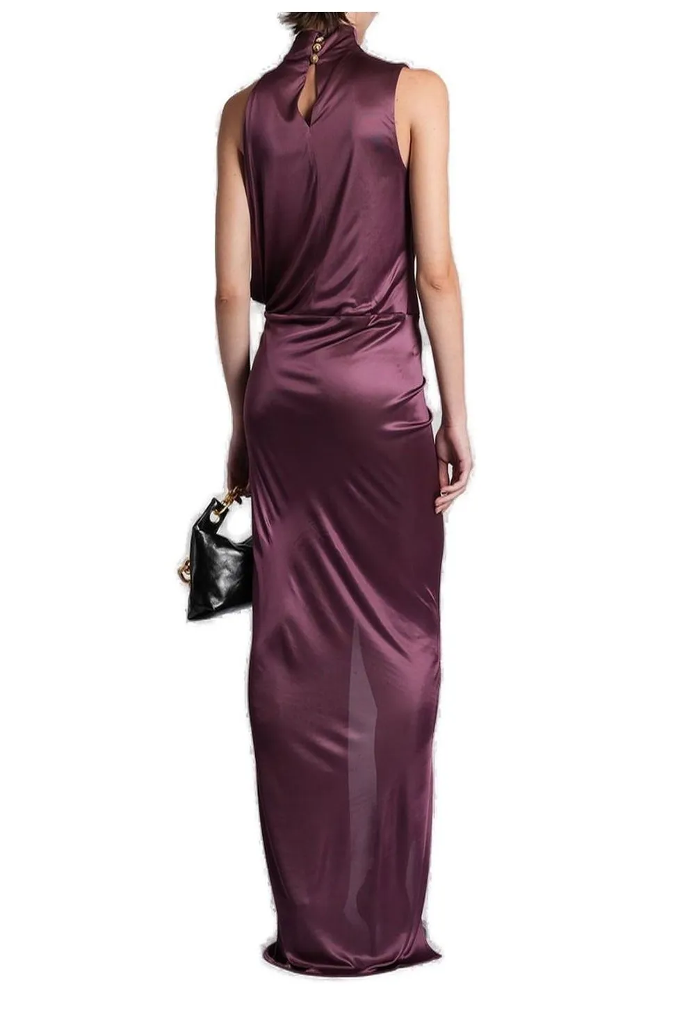 Draped Satin Long Dress