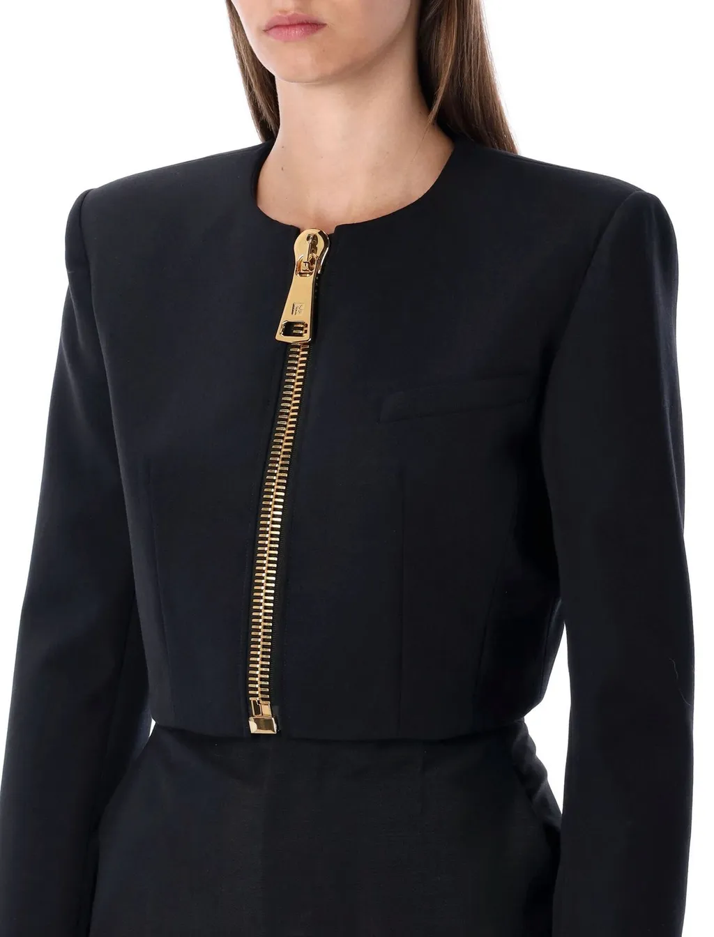 Zip-Up Padded Cropped Jacket