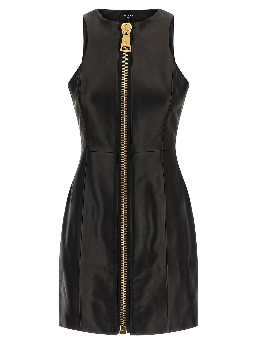 Short Sleeveless Leather Dress