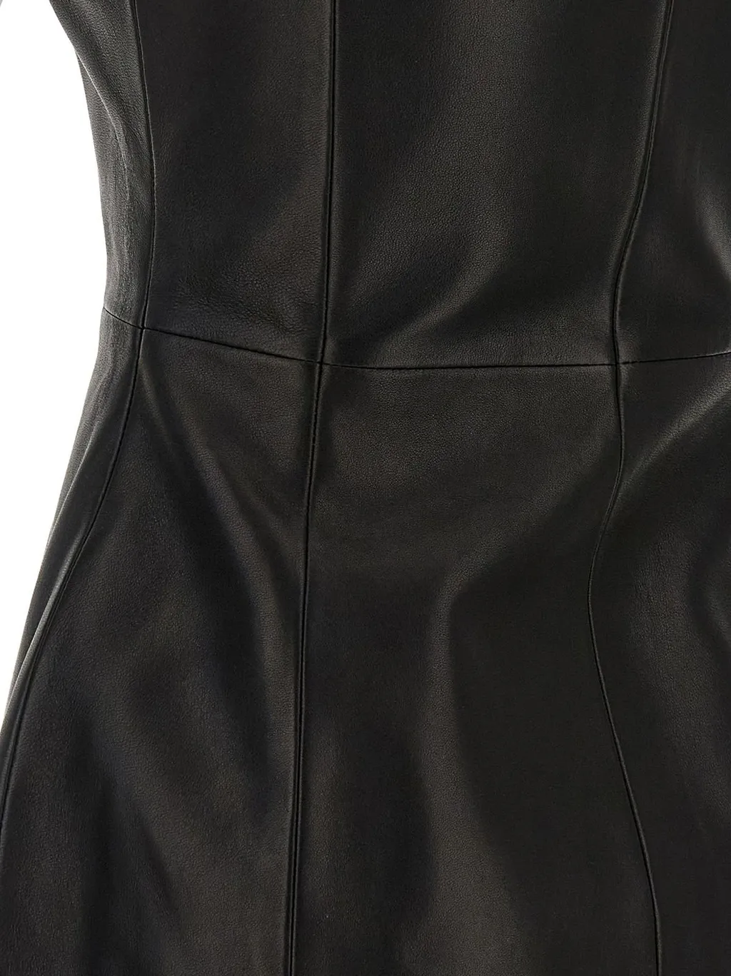 Short Sleeveless Leather Dress