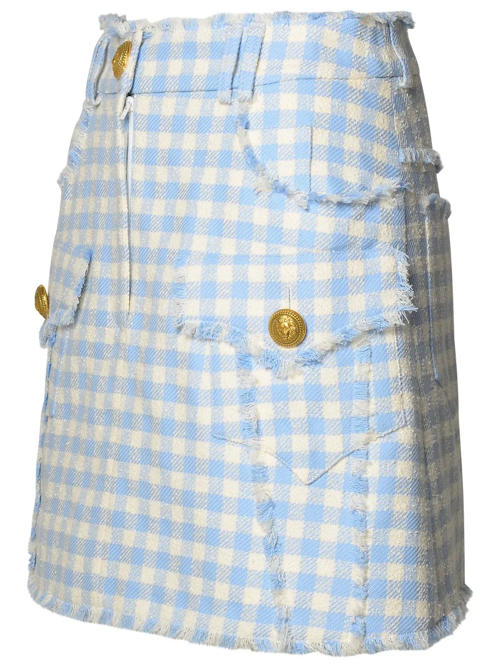 Gingham Tweed A-Line Skirt