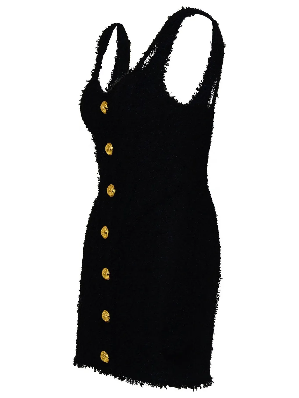 Logo Button Tweed Dress