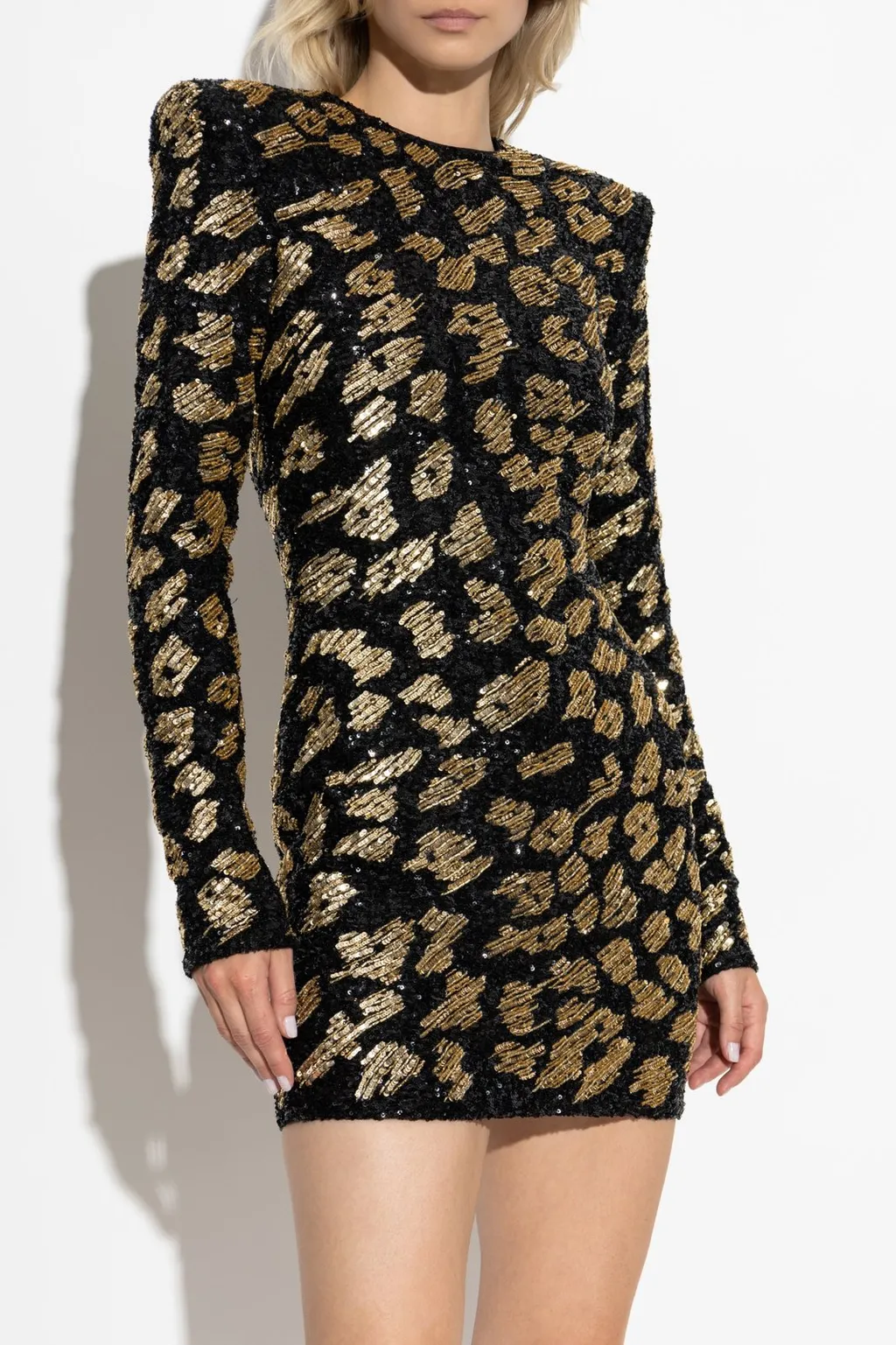 Embellished Long-Sleeved Mini Dress