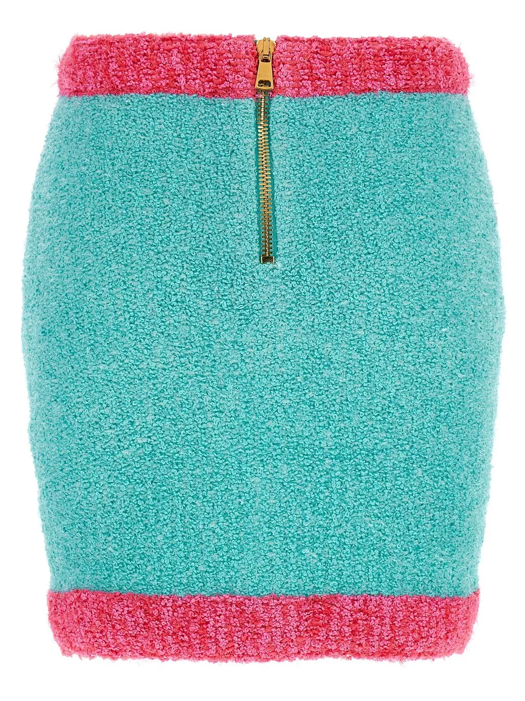 Two-Tone Buttoned Knit Skirt