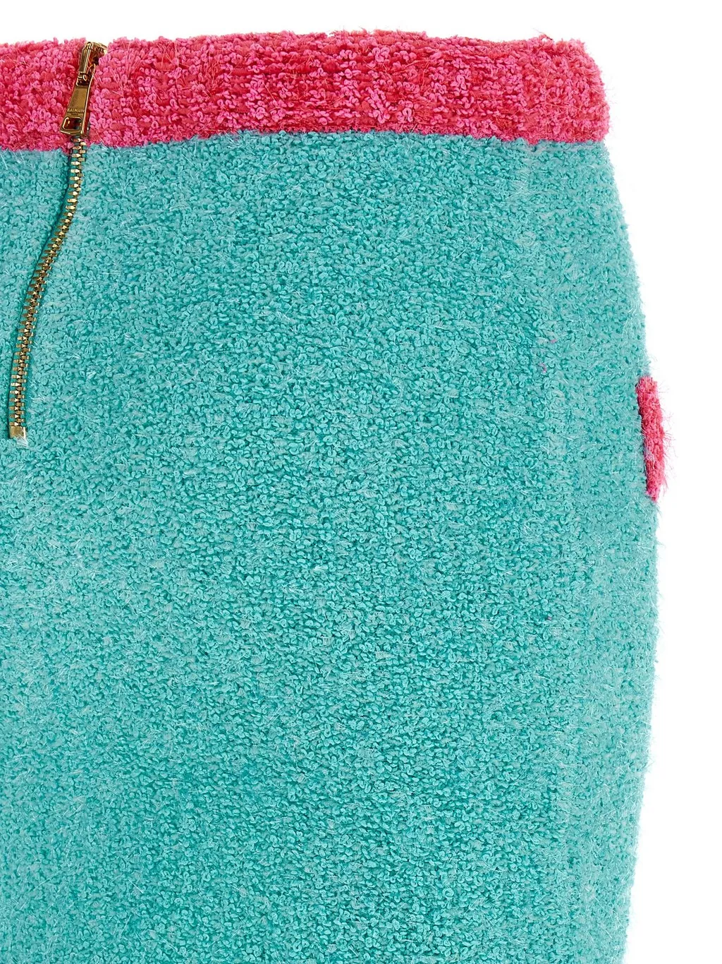 Two-Tone Buttoned Knit Skirt
