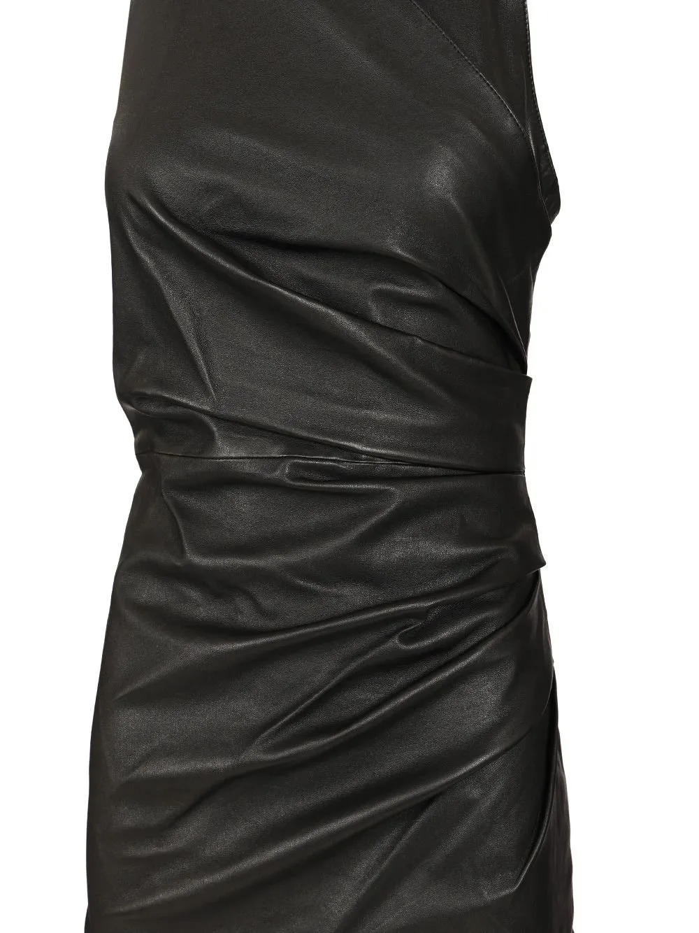 Short Draped Leather Halterneck Dress