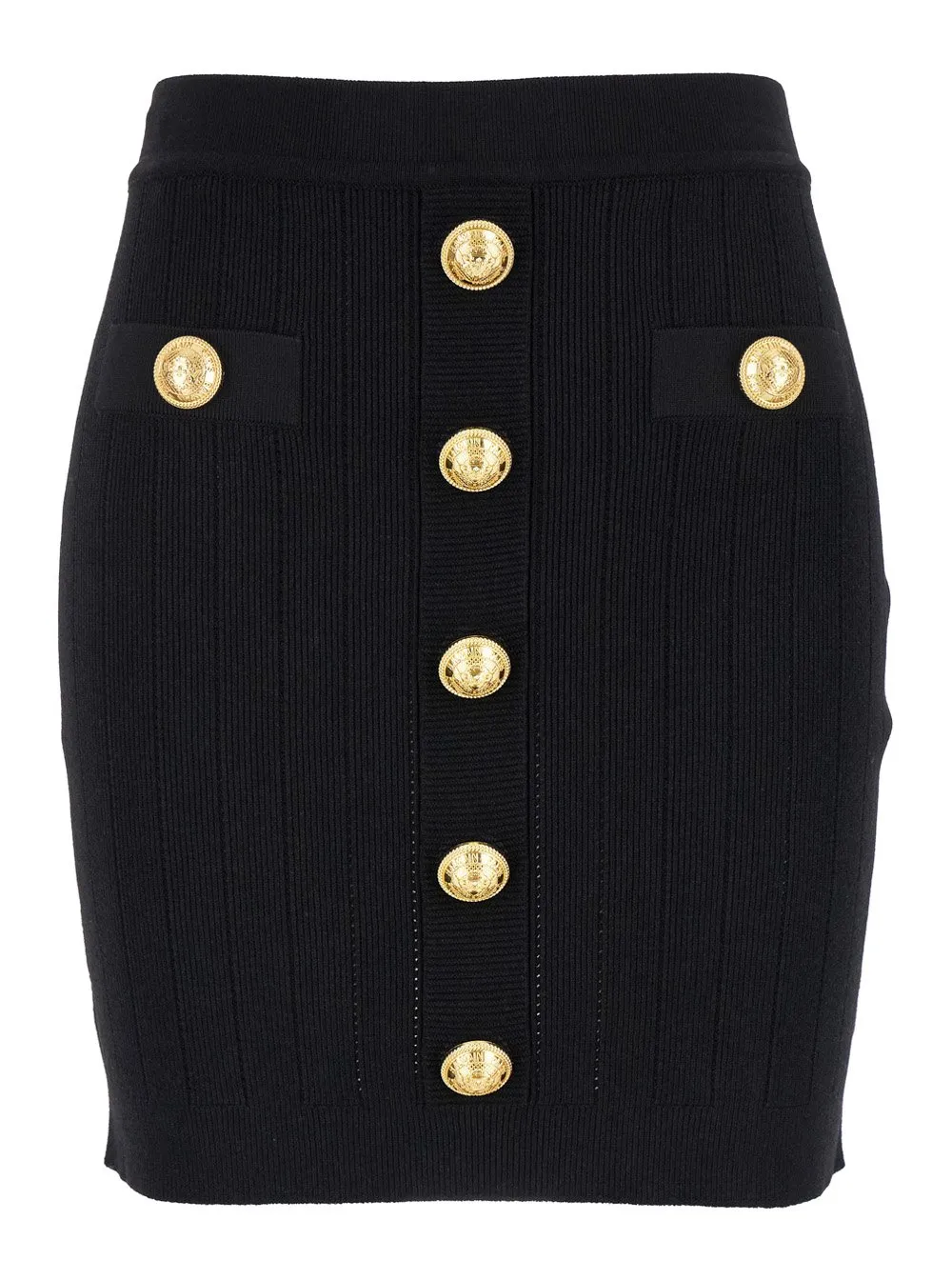 Button Detailed High-Rise Mini Skirt