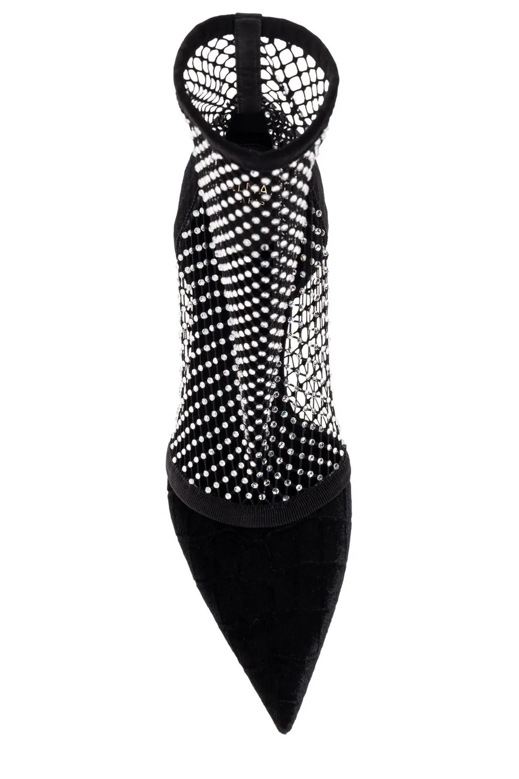 Embellished Mesh Heeled Ankle Boots
