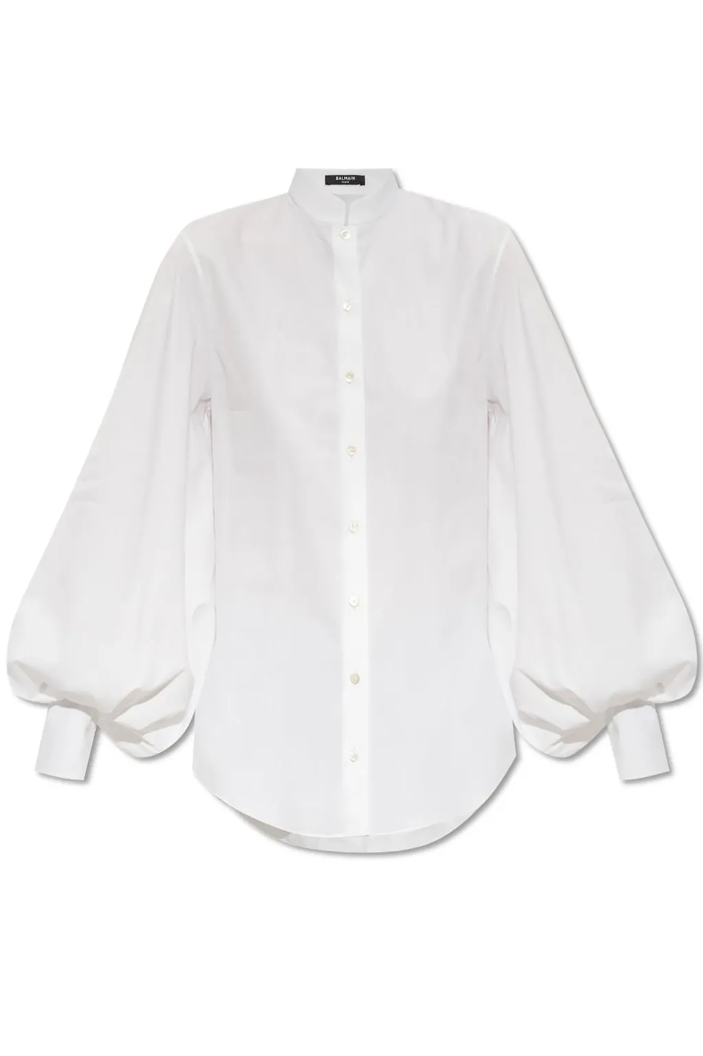 Button-Up Puff Sleeved Poplin Shirt