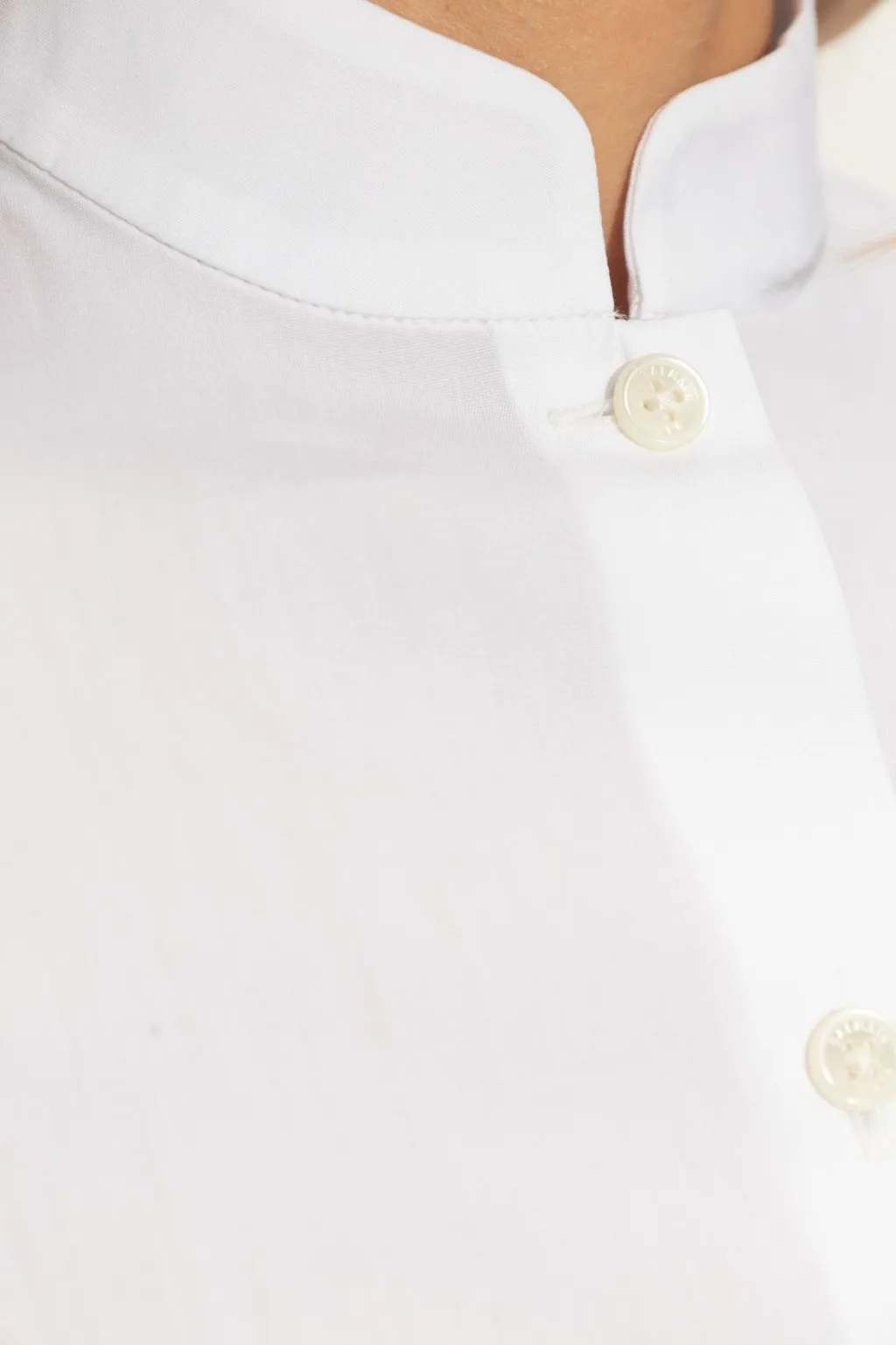 Button-Up Puff Sleeved Poplin Shirt