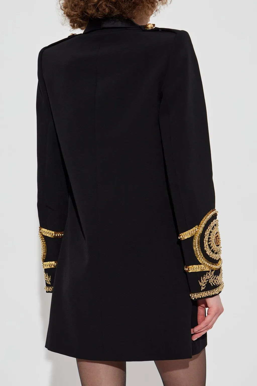 Embroidered Pattern Double-Breasted Blazer