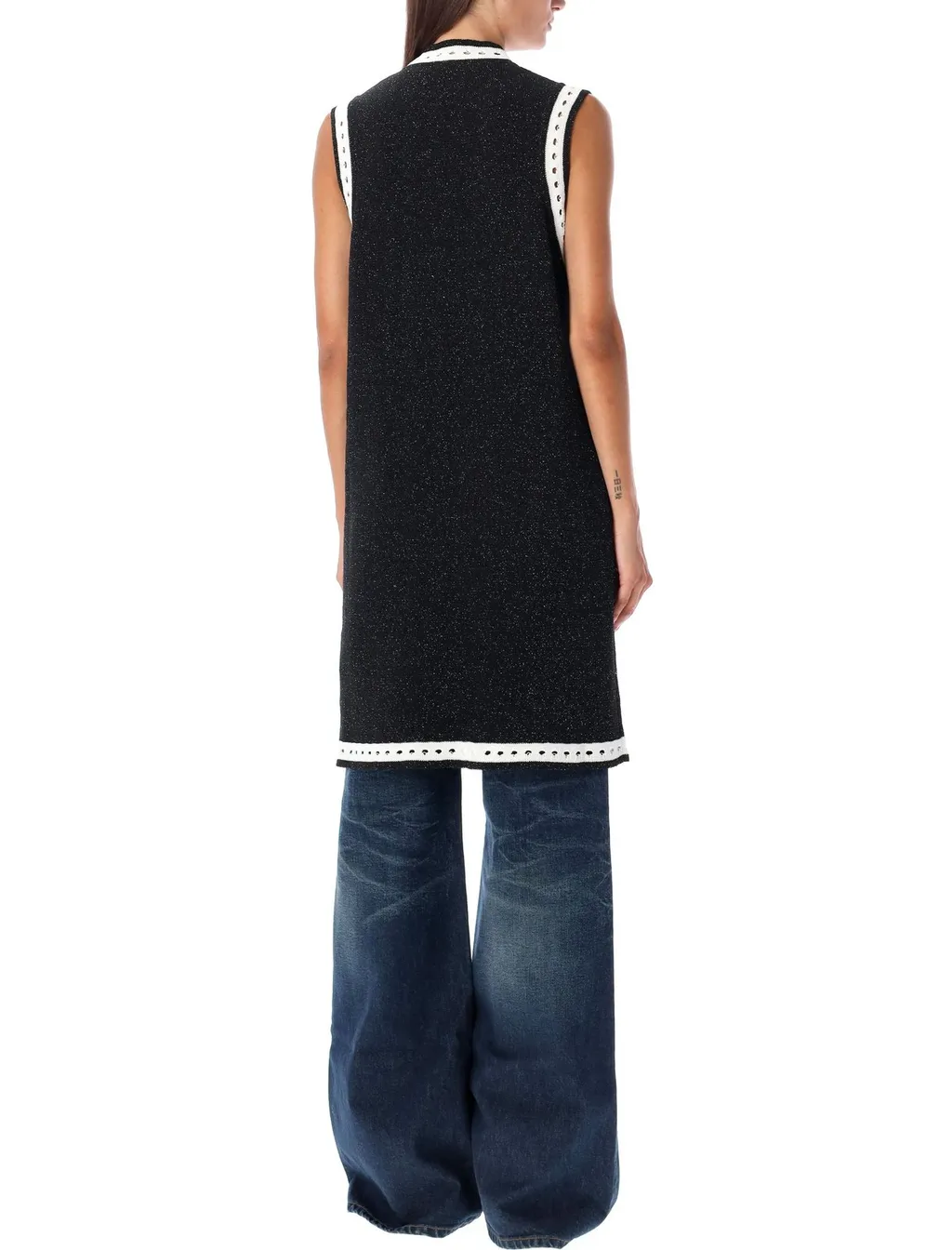 Sleeveless Long Knit Cardigan