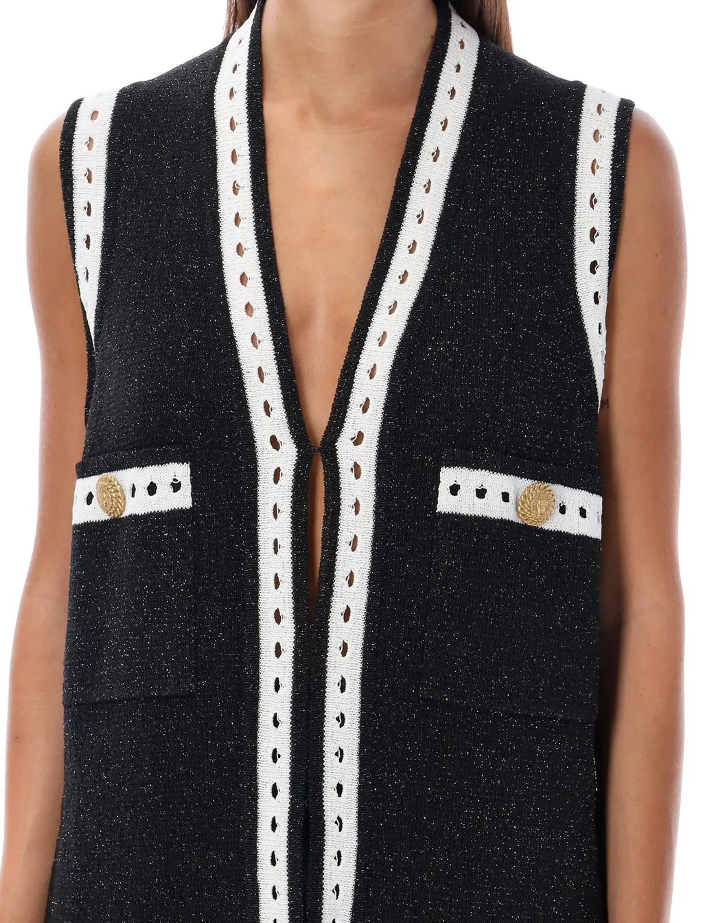 Sleeveless Long Knit Cardigan